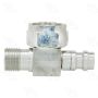 Four Seasons 14718 90 Degree Tube-O to Male Insert O-Ring with R134a Service Port, Steel, Adapter
