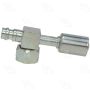Four Seasons 14818 90 Degree Female O-Ring Short Drop with R134a Service Port, Stl, Std. Dia. Beadlock