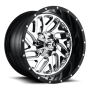 Aluminum Wheels 20X10 Triton D211 8 On 170 Chrome/Gloss Black Lip 125.1 Bore -19 Offset Mesh Spoke Fuel Off Road Wheels