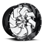 Aluminum Wheels 20X9 Cleaver D240 5 On 139.7/5 On 150 Chrome/Gloss Black Lip 110.1 Bore 20 Offset 8 Spoke Fuel Off Road Wheels