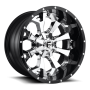 Aluminum Wheels 20X10 Assault D246 8 On 180 Chrome/Gloss Black Lip 124.2 Bore -18 Offset 8 Spoke Fuel Off Road Wheels