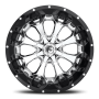 Aluminum Wheels 20X10 Assault D246 8 On 180 Chrome/Gloss Black Lip 124.2 Bore -18 Offset 8 Spoke Fuel Off Road Wheels
