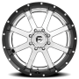 Aluminum Wheels 20X10 Maverick D260 8 On 165.1 Chrome/Gloss Black Lip 125.1 Bore -19 Offset Fuel Off Road Wheels