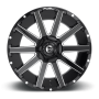 Aluminum Wheels 20X9 Contra D615 8 On 180 Gloss Black Milled 124.3 Bore 1 Offset Multi Spoke Fuel Off Road Wheels