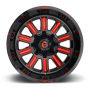Aluminum Wheels 20X12 Hardline D621 8 On 170 Gloss Black/Candy Red 125.1 Bore -44 Offset Fuel Off Road Wheels