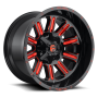 Aluminum Wheels 22X12 Hardline D621 8 On 170 Gloss Black/Candy Red 125.1 Bore -44 Offset Fuel Off Road Wheels