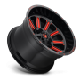 Aluminum Wheels 22X12 Hardline D621 8 On 170 Gloss Black/Candy Red 125.1 Bore -44 Offset Fuel Off Road Wheels