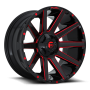 Aluminum Wheels 20X9 Contra D643 5 On 139.7/5 On 150 Gloss Red Milled 110.3 Bore 20 Offset Multi Spoke Fuel Off Road Wheels