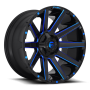 Aluminum Wheels 20X9 Contra D644 5 On 139.7/5 On 150 Gloss Blue Milled 110.3 Bore 20 Offset Multi Spoke Fuel Off Road Wheels