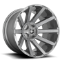 Aluminum Wheels 20X10 Contra Platinum D714 8 On 165.1 Brush Gunmetal Gray/Clear Tint 125.1 Bore -18 Offset Multi Spoke Fuel Off Road Wheels
