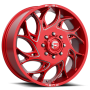 Dually Wheels 22X8.25 Runner Dually D742 8 On 165.1 Candy Red Milled 121.6 Bore 105 Offset 8 Spoke Front Dually Fuel Off Road Wheels