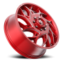 Dually Wheels 22X8.25 Runner Dually D742 8 On 165.1 Candy Red Milled 121.6 Bore 105 Offset 8 Spoke Front Dually Fuel Off Road Wheels