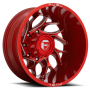 Dually Wheels 22X8.25 Runner Dually D742 8 On 210 Candy Red Milled 154.3 Bore -220 Offset 8 Spoke Outer Dually Fuel Off Road Wheels