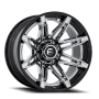 Aluminum Wheels 22X10 Brawl FC401PB 8 On 165.1 Chrome/Gloss Black Lip 125.1 Bore -18 Offset Fuel Off Road Wheels