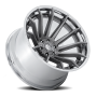Aluminum Wheels 22X12 Burn FC403AP 6 On 139.7 Platinum Silver Chrome Lip 106.1 Bore -44 Offset Fuel Off Road Wheels