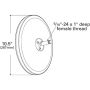 GROTE LIGHTING 12010 Convex Mirrors with Center Mount, Stainless Steel