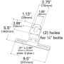 GROTE LIGHTING 43022 Universal Steel Offset License Plate Bracket, Black