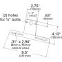 GROTE LIGHTING 43272 License Plate Bracket, Black