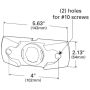 GROTE LIGHTING 43690 Surface Mount Bracket, Gray