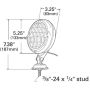 GROTE LIGHTING 64101 FORWARD LTG,CLR,BLK ENAMEL,TRACTOR/AUX.