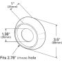 GROTE LIGHTING 91880 45º Angled Beveled-Edge Mounting Grommets, Open Grommet