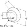 GROTE LIGHTING 92920 45º Angled Beveled-Edge Mounting Grommets, Closed Back Grommet