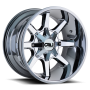 Cast Aluminum Wheels Busted 9100 CH 20x12 Chrome 6 On 135/6 On139.7 Bolt Pattern -44 Offset Cali Offroad Wheels
