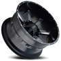 Cast Aluminum Wheels Busted 9100 SB 20x12 Milled Spokes Satin Black 8 On 165.1/8 On170 Bolt Pattern -44 Offset Cali Offroad Wheels