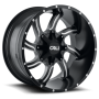 Cast Aluminum Wheels Twisted 9102 SB 20x12 Milled Spokes Satin Black 8 On 165.1/8 On170 Bolt Pattern -44 Offset Cali Offroad Wheels