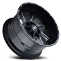 Cast Aluminum Wheels Twisted 9102 SB 20x12 Milled Spokes Satin Black 8 On 165.1/8 On170 Bolt Pattern -44 Offset Cali Offroad Wheels