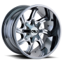 Cast Aluminum Wheels Twisted 9102 CH 20x14 Chrome 6 On 135/6 On139.7 Bolt Pattern -76 Offset Cali Offroad Wheels