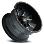 Cast Aluminum Wheels Distorted 9106 SB 20x9 Milled Spokes Satin Black 8 On 165.1/8 On170 Bolt Pattern 0 Offset Cali Offroad Wheels