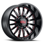 Cast Aluminum Wheels Summit 9110 GB-RD 20x9 Red Milled Spokes Gloss Black 6 On 135 Bolt Pattern 0 Offset Cali Offroad Wheels