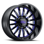 Cast Aluminum Wheels Summit 9110 GB-BL 20x9 Blue Milled Spokes Gloss Black 5 On 139.7 Bolt Pattern 0 Offset Cali Offroad Wheels