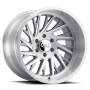 Cast Aluminum Wheels Purge 9114 SL 22x12 Brushed Brushed Silver 8 On 165.1 Bolt Pattern -51 Offset Cali Offroad Wheels