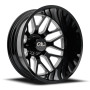 Dually Wheels Invader Dually 9115D GB-M 22x8.25 Milled Spokes Gloss Black 8 On 200 Bolt Pattern -192 Offset Cali Offroad Wheels