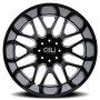 Dually Wheels Invader Dually 9115D GB-M 22x8.25 Milled Spokes Gloss Black 8 On 210 Bolt Pattern -192 Offset Cali Offroad Wheels