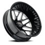 Dually Wheels Invader Dually 9115D GB-M 24x8.25 Milled Spokes Gloss Black 8 On 200 Bolt Pattern -232 Offset Cali Offroad Wheels