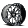 Cast Aluminum Wheels Auburn 9117 BM 20x10 Milled Gloss Black 8 On 170 Bolt Pattern -25 Offset Cali Offroad Wheels
