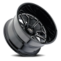 Cast Aluminum Wheels Auburn 9117 BM 20x9 Milled Gloss Black 8 On 180 Bolt Pattern -12 Offset Cali Offroad Wheels
