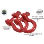 19010204 Recovery Shackle 3/4 Inch 4.75 Ton Red - Sold In Pairs Overland Vehicle Systems