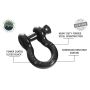 Recovery Shackle 19019901 3/4 4.75 Ton Black Overland Vehicle Systems