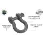 Recovery Shackle 3/4 Inch 4.75 Ton - Gray Universal Overland Vehicle Systems