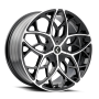 Kraze Wheels KR18422816BM38 RICOCHET (KR184) BLACK MACHINED