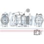 NISSENS 89186 Air Conditioning Compressor with Clutch