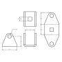 Ridetech 90001621 Eye to Stud Adapter Powder coat Black