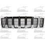 GRILLE CHR/BLK GRAND CHEROKEE 96-98