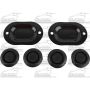 DRAIN HOLE COVERLETS (2) W/ SCREWS&4 PLUGS UNIV MUSTANG 64-70; COUGAR 69-70