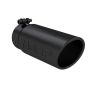 MBRP Exhaust T5112BLK Tip; 4in. O.D. Angled Rolled End 3in. inlet 10in. Length; BLK.