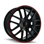 Touren 32608809BR TR60 (3260) GLOSS BLACK WITH RED RING
